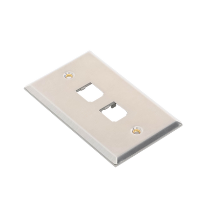 PANDUIT - Placa de Pared Vertical, de Acero Inoxidable, Salida Para 2 Puertos Mini-Com