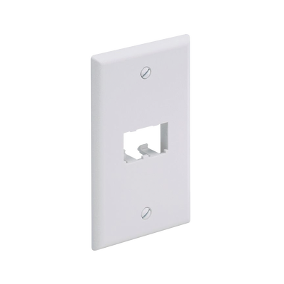 PANDUIT - Placa de Pared Vertical Clásica, Salida Para 2 Puertos Mini-Com, Color Blanco