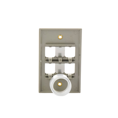 PANDUIT - Placa de Pared Vertical, de Acero Inoxidable, Salida Para 4 Puertos Mini-Com