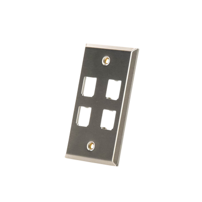 PANDUIT - Placa de Pared Vertical, de Acero Inoxidable, Salida Para 4 Puertos Mini-Com