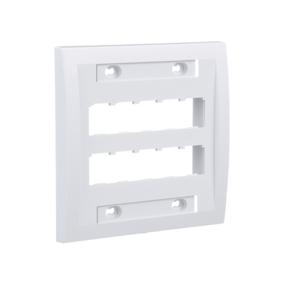 PANDUIT - Placa de Pared Vertical Ejecutiva, Salida Para 10 Puertos Mini-Com, Con Espacios Para Etiquetas, Color Blanco
