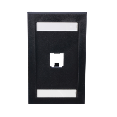 PANDUIT - Placa de Pared Vertical Ejecutiva, Salida de 1 Puerto Mini-Com, Con Espacios Para Etiquetas, Color Negro