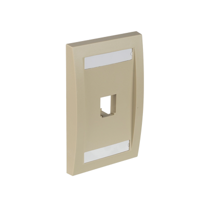 PANDUIT - Placa de Pared Vertical Ejecutiva, Salida Para 1 Puerto Mini-Com, Con Espacios Para Etiquetas, Color Marfil