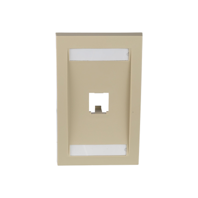 PANDUIT - Placa de Pared Vertical Ejecutiva, Salida Para 1 Puerto Mini-Com, Con Espacios Para Etiquetas, Color Marfil