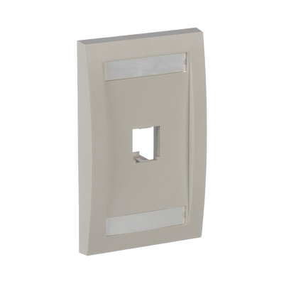 PANDUIT - Placa de Pared Vertical Ejecutiva, Salida Para 1 Puerto Mini-Com, Con Espacios Para Etiquetas, Color Blanco Mate