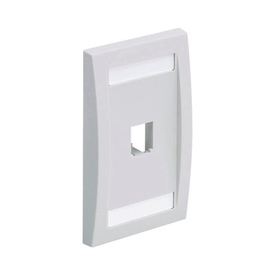 PANDUIT - Placa de Pared Vertical Ejecutiva, Salida Para 1 Puerto Mini-Com, Con Espacios Para Etiquetas, Color Blanco