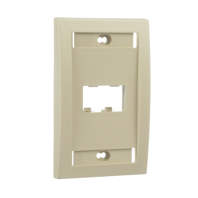 PANDUIT - Placa de Pared Vertical Ejecutiva, Salida Para 2 Puertos Mini-Com, Con Espacios Para Etiquetas, Color Marfil