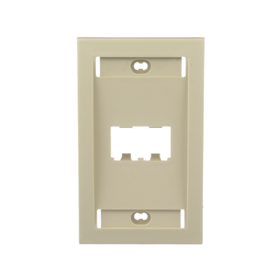 PANDUIT - Placa de Pared Vertical Ejecutiva, Salida Para 2 Puertos Mini-Com, Con Espacios Para Etiquetas, Color Marfil