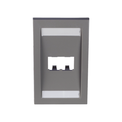 PANDUIT - Placa de Pared Vertical Ejecutiva, Salida Para 2 Puertos Mini-Com, Con Espacios Para Etiquetas, Color Gris