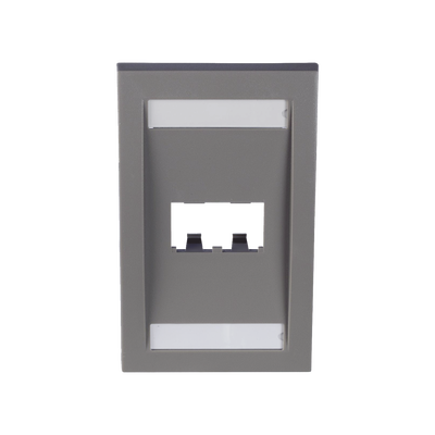 PANDUIT - Placa de Pared Vertical Ejecutiva, Salida Para 2 Puertos Mini-Com, Con Espacios Para Etiquetas, Color Gris