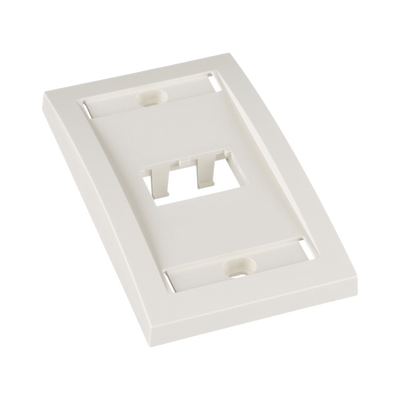 PANDUIT - Placa de Pared Vertical Ejecutiva, Salida Para 2 Puertos Mini-Com, Con Espacios Para Etiquetas, Color Blanco Mate