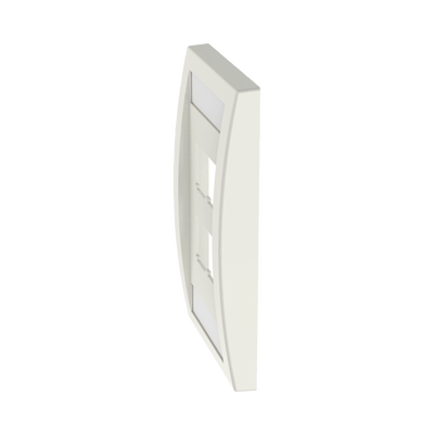 PANDUIT - Placa de Pared Vertical Ejecutiva, Salida Para 4 Puertos Mini-Com, Con Espacios Para Etiquetas, Color Blanco Mate