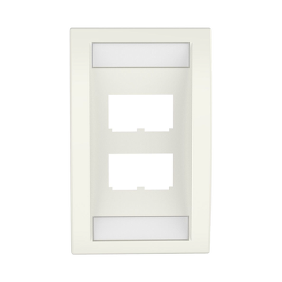 PANDUIT - Placa de Pared Vertical Ejecutiva, Salida Para 4 Puertos Mini-Com, Con Espacios Para Etiquetas, Color Blanco Mate