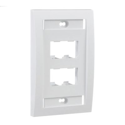PANDUIT - Placa de Pared Vertical Ejecutiva, Salida Para 4 Puertos Mini-Com, Con Espacios Para Etiquetas, Color Blanco