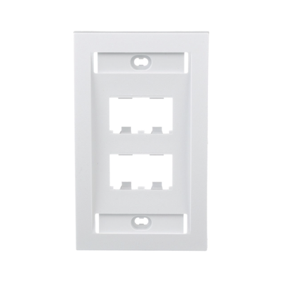 PANDUIT - Placa de Pared Vertical Ejecutiva, Salida Para 4 Puertos Mini-Com, Con Espacios Para Etiquetas, Color Blanco