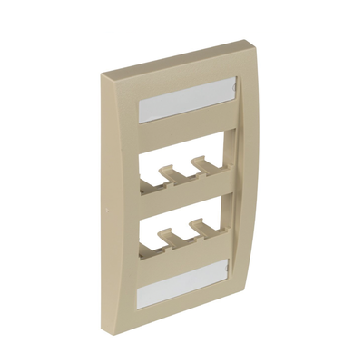 PANDUIT - Placa de Pared Vertical Ejecutiva, Salida Para 6 Puertos Mini-Com, Con Espacios Para Etiquetas, Color Marfil