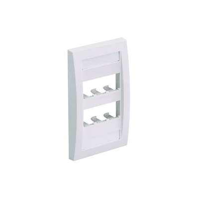 PANDUIT - Placa de Pared Vertical Ejecutiva, Salida Para 6 Puertos Mini-Com, Con Espacios Para Etiquetas, Color Blanco Mate