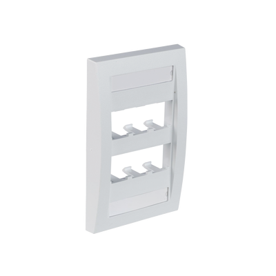PANDUIT - Placa de Pared Vertical Ejecutiva, Salida Para 6 Puertos Mini-Com, Con Espacios Para Etiquetas, Color Blanco