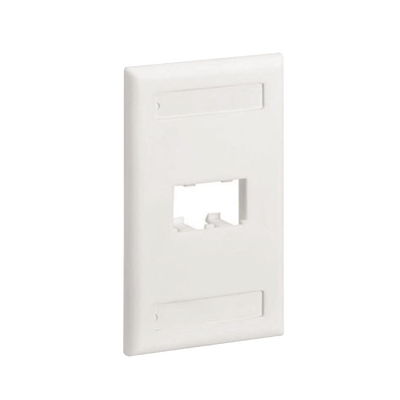 PANDUIT - Placa de Pared Vertical Clásica, Salida Para 2 Puertos Mini-Com, Con Espacios Para Etiquetas, Color Blanco Mate