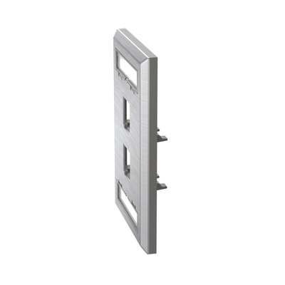 PANDUIT - Placa de Pared Vertical, de Acero Inoxidable, Salida Para 2 Puertos Mini-Com, Con Espacios Para Etiquetas