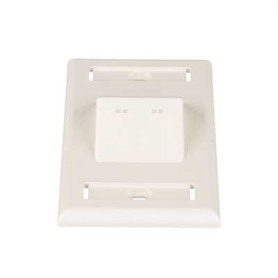 PANDUIT - Placa de Pared Vertical Clásica, Salida Para 2 Puertos Mini-Com Inclinados, Con Espacios Para Etiquetas, Color Blanco Mate