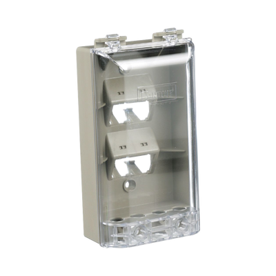 PANDUIT - Placa de Pared Vertical, Resistente al Agua con Protección IP56, Acepta 4 Módulos Mini-Com, Color Gris