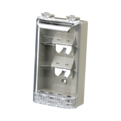 PANDUIT - Placa de Pared Vertical, Resistente al Agua con Protección IP56, Acepta 4 Módulos Mini-Com, Color Gris