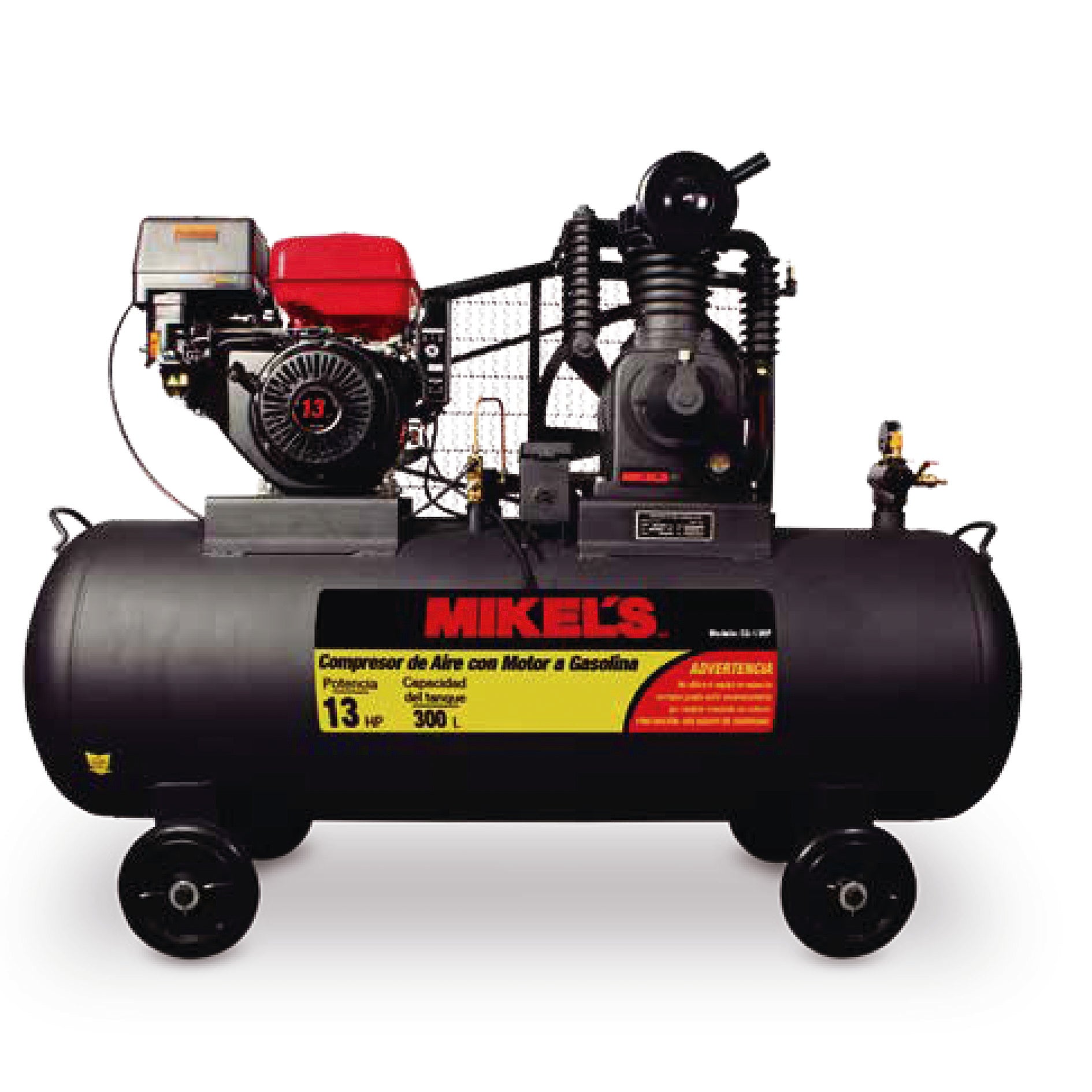 Compresor de aire 13 HP Motor a gasolina (300 lts)