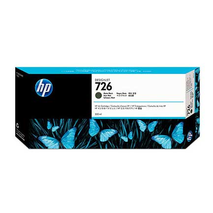 HEWLETT PACKARD - Tinta HP LF 726 Negro Mate DesignJet T1200/T2300 300ML