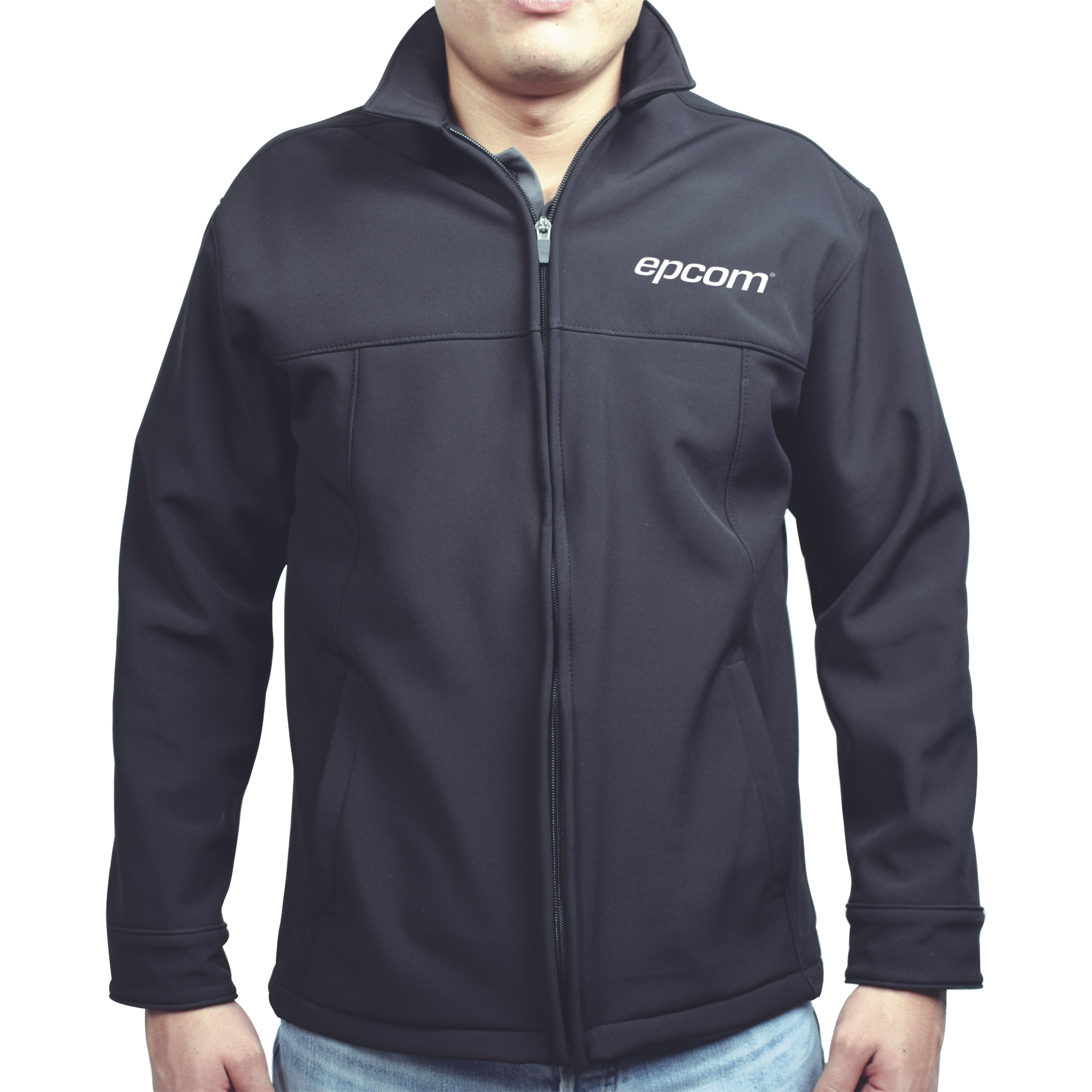 EPCOM - Elegante Chamarra para Caballero Color Negro Fabricada en Poliéster Dry Fit Impermeable