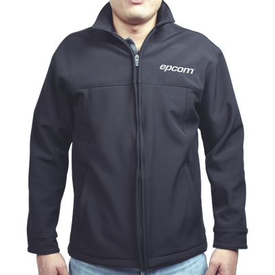 EPCOM - Elegante Chamarra para Caballero Color Negro Fabricada en Poliéster Dry Fit Impermeable