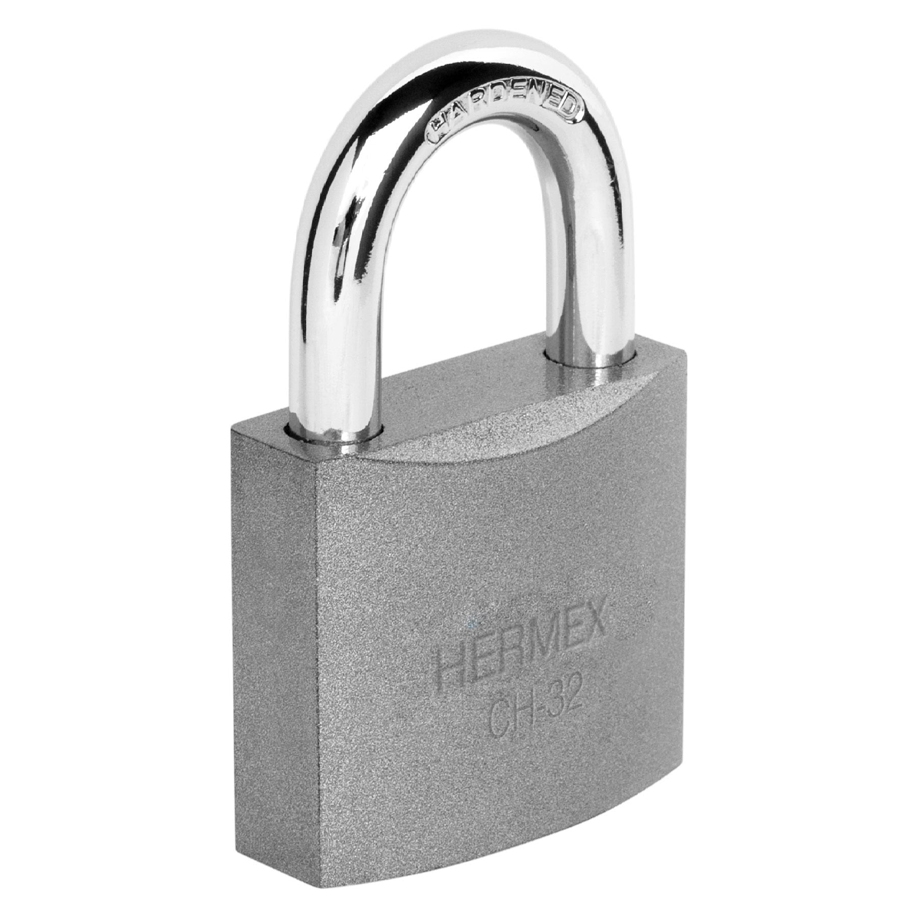 Candado de hierro 32 mm gancho corto en blister, HERMEX