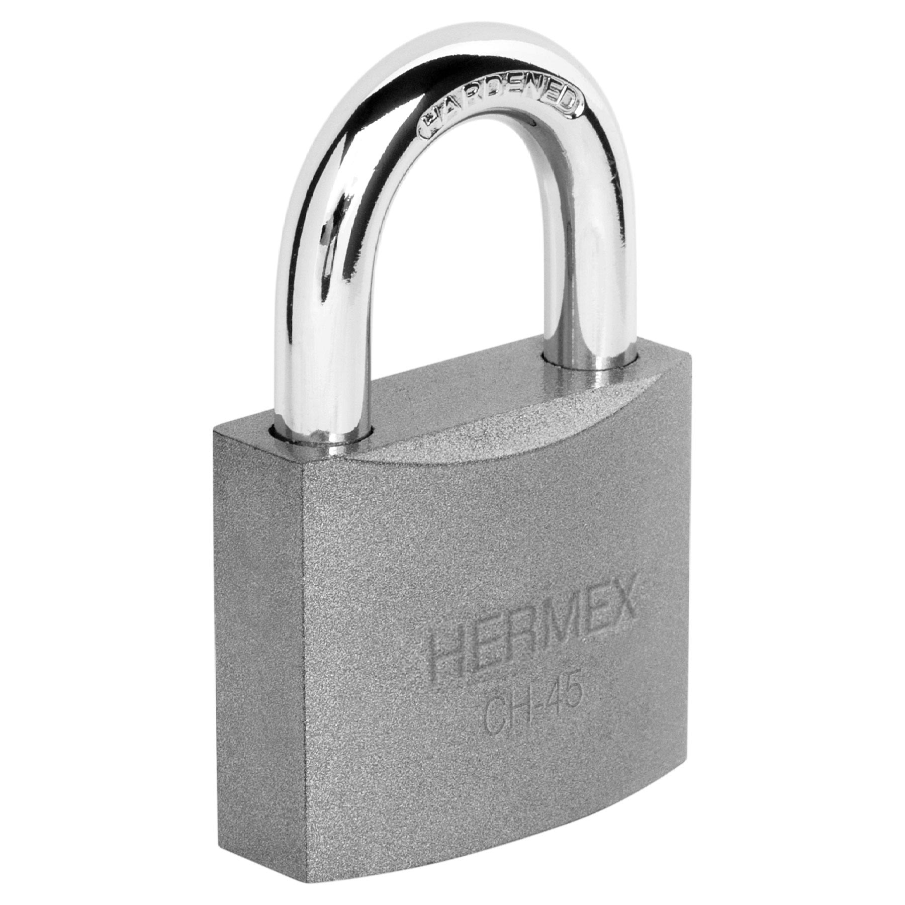 Candado de hierro 45 mm gancho corto en blister, HERMEX