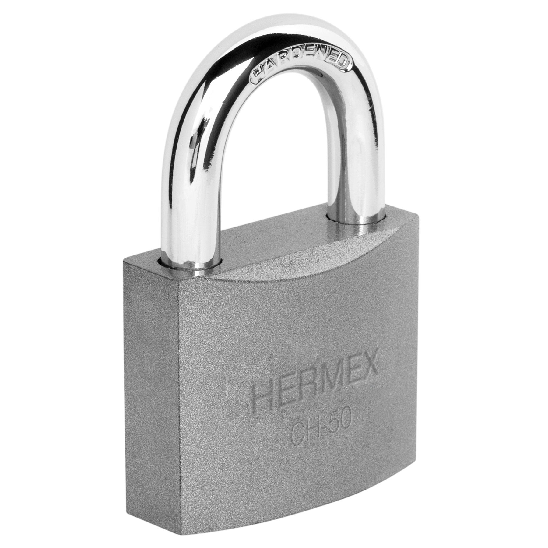 Candado de hierro 50 mm gancho corto en blister, HERMEX