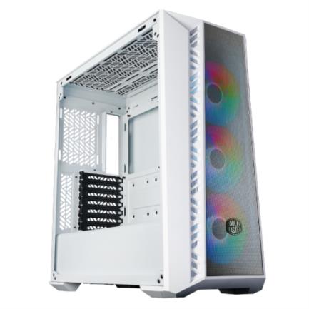 COOLERMASTER - Gabinete Gamer Cooler Master MasterBox 520 Mesh Media Torre ITX mATX ATX SSI CEB EATX 3xFan ARGB Vidrio Templado Blanco