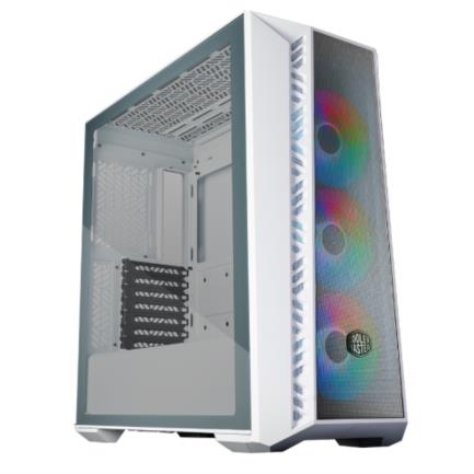 COOLERMASTER - Gabinete Gamer Cooler Master MasterBox 520 Mesh Media Torre ITX mATX ATX SSI CEB EATX 3xFan ARGB Vidrio Templado Blanco