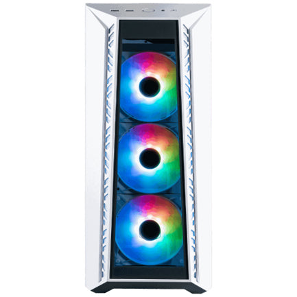 COOLERMASTER - Gabinete Gamer Cooler Master MasterBox MB520 Mid Tower ATX mATX ITX Vidrio Templado 3xFan ARGB Color Blanco Sin Fuente
