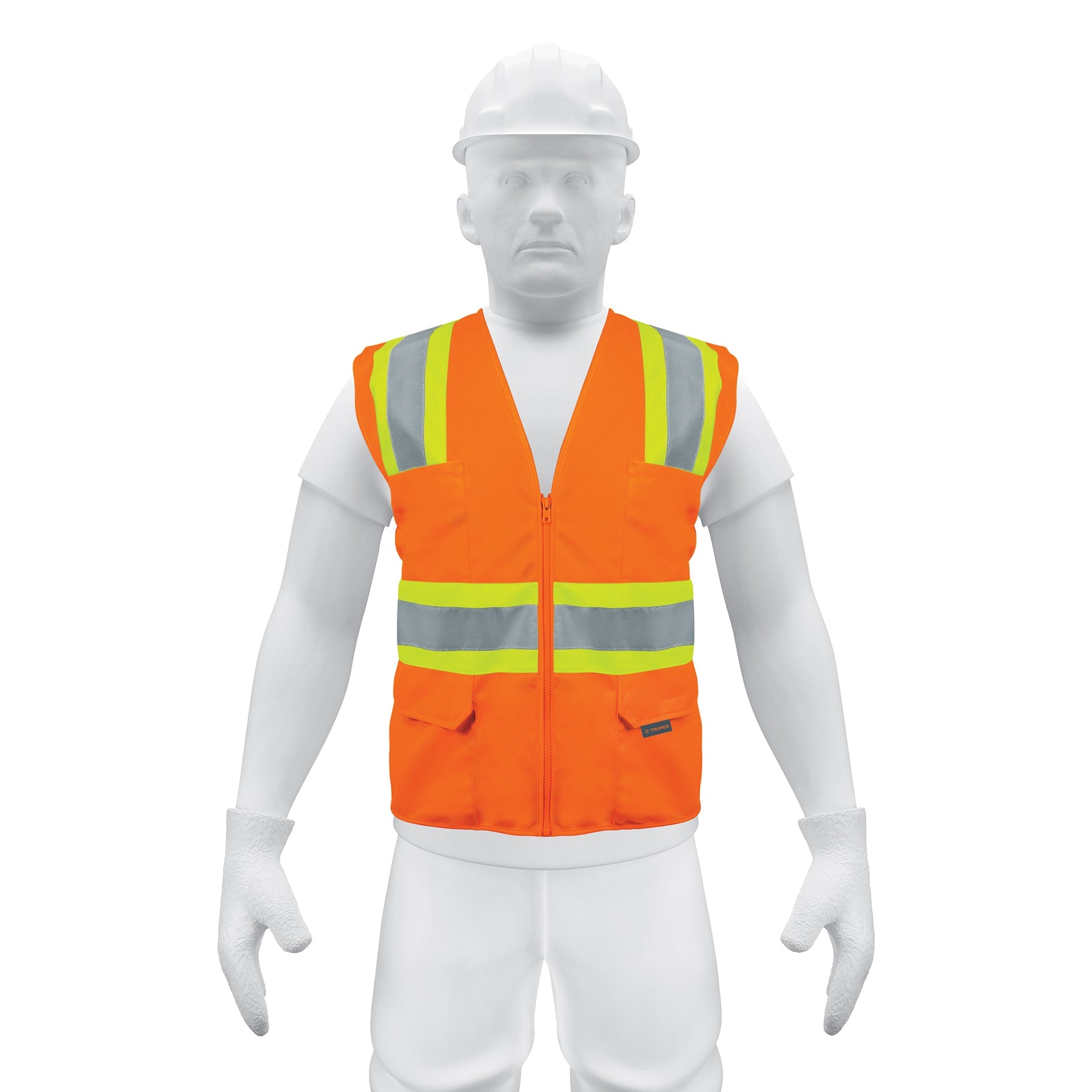 Chaleco de seguridad naranja max visibilidad y 6 bolsas