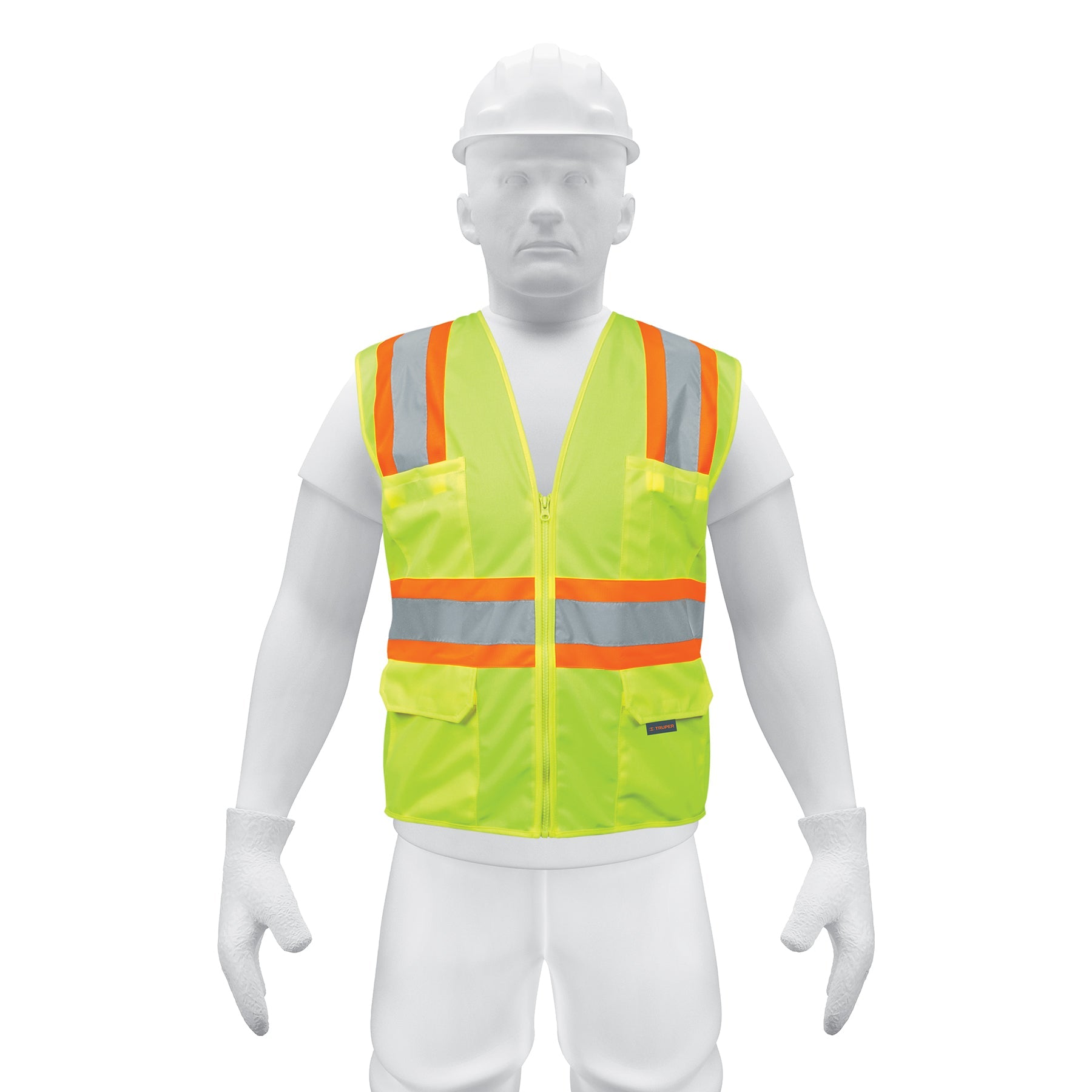 Chaleco de seguridad verde max visibilidad y 6 bolsas