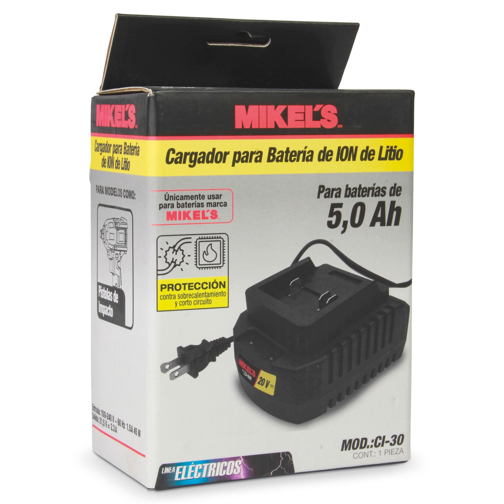 Cargador para batería ion de litio (20 v)