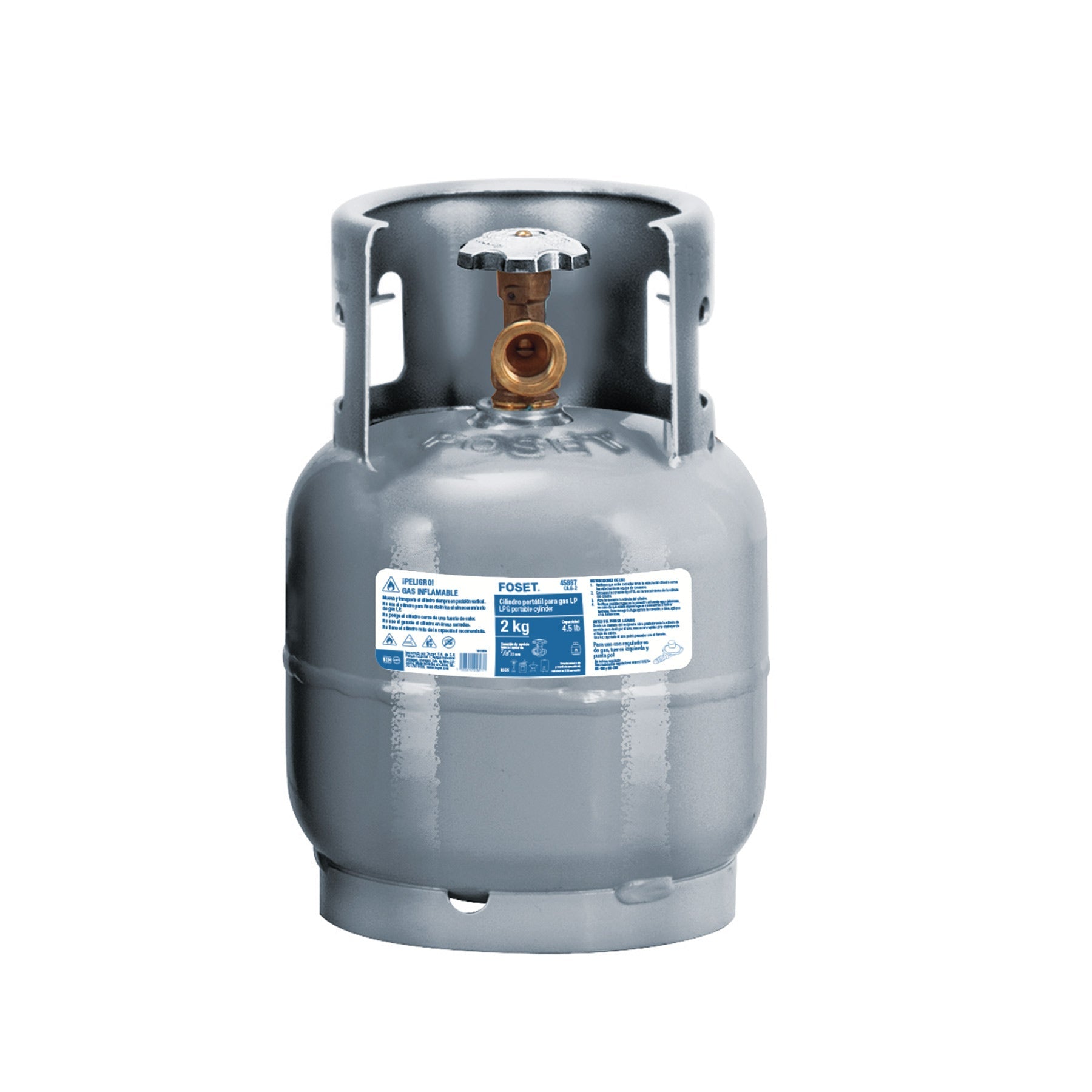 Cilindro portatil para gas LP, 2kg (4.5lb) Foset