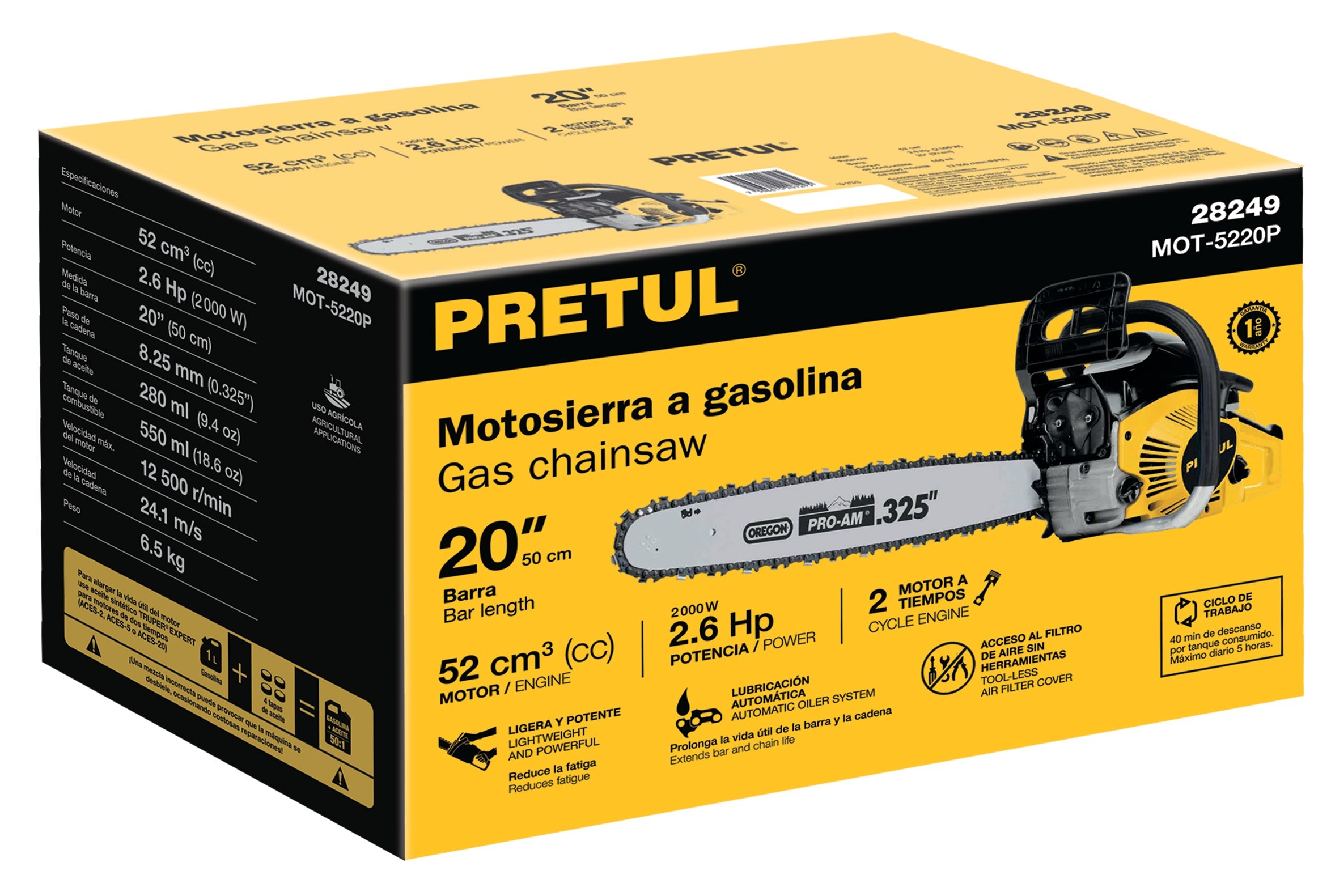 Caja de empaque de repuesto para MOT-5220P, Pretul