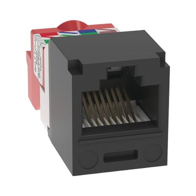 PANDUIT - Conector Jack RJ45 Estilo T, Mini-Com, Categoría 5e, de 8 posiciones y 8 cables, Color Negro