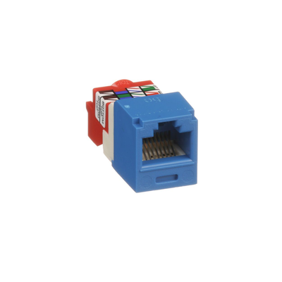 PANDUIT - Conector Jack RJ45 Estilo T, Mini-Com, Categoría 5e, de 8 posiciones y 8 cables, Color Azul