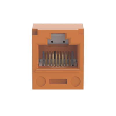 PANDUIT - Conector Jack RJ45 Estilo T, Mini-Com, Categoría 5e, de 8 Posiciones y 8 Cables, Color Naranja