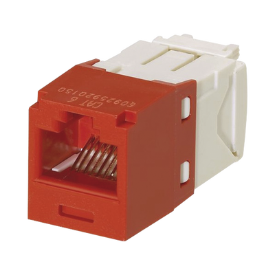 PANDUIT - Conector Jack RJ45 Estilo TG, Mini-Com, Categoría 6, de 8 Posiciones y 8 Cables, Color Rojo