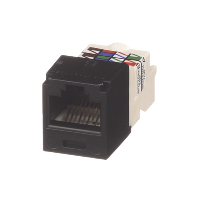 PANDUIT - Conector Jack RJ45 Estilo TP, Mini-Com, Categoría 6, de 8 Posiciones y 8 Cables, Color Negro