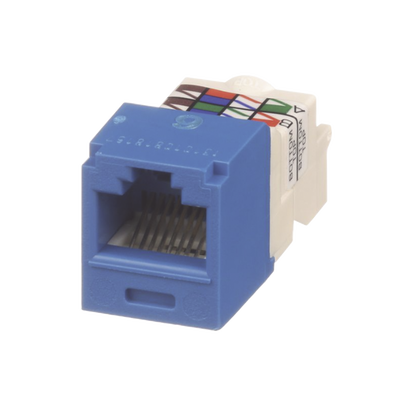 PANDUIT - Conector Jack RJ45 Estilo TP, Mini-Com, Categoría 6, de 8 posiciones y 8 cables, Color Azul