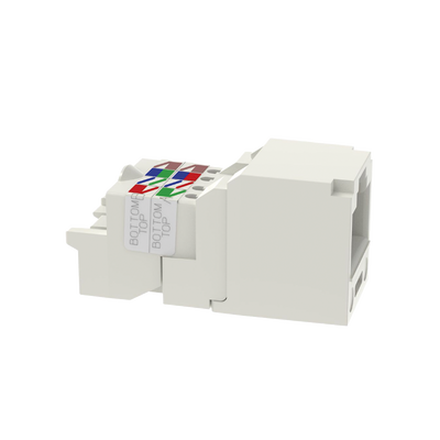 PANDUIT - Conector Jack RJ45 Estilo TP, Mini-Com, Categoría 6, de 8 Posiciones y 8 Cables, Color Blanco Mate