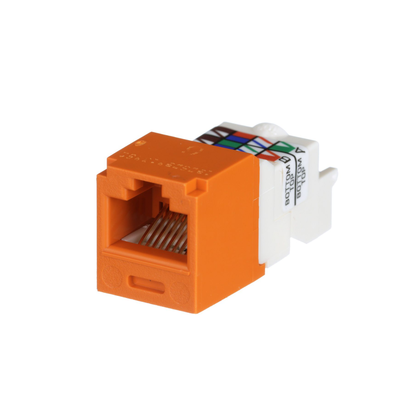 PANDUIT - Conector Jack RJ45 Estilo TP, Mini-Com, Categoría 6, de 8 Posiciones y 8 Cables, Color Naranja
